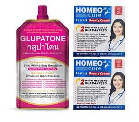 GLUPATONE Whitening Emulsion 50ml with Homeo Cure Beauty Cream Duo (Pack of 2)